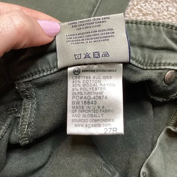 AG The Abbey Sateen Mid-Rise Skinny Ankle Jeans Anthropologie Leg Lengthening 27 - Picture 10 of 10